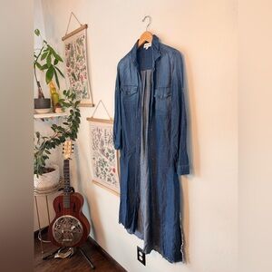 Anthropologie Cloth & Stone - Small - Blue Longline Jean Jacket or Dress